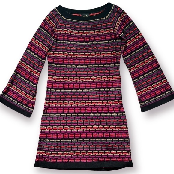 Laundry by Shelli Segal Merino Wool Mix Metallic Sweater Dress sz S - Picture 2 of 13